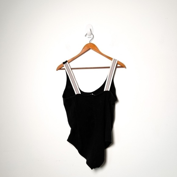Champion Black Bodysuit Athleisure Retro Top - Picture 6 of 6